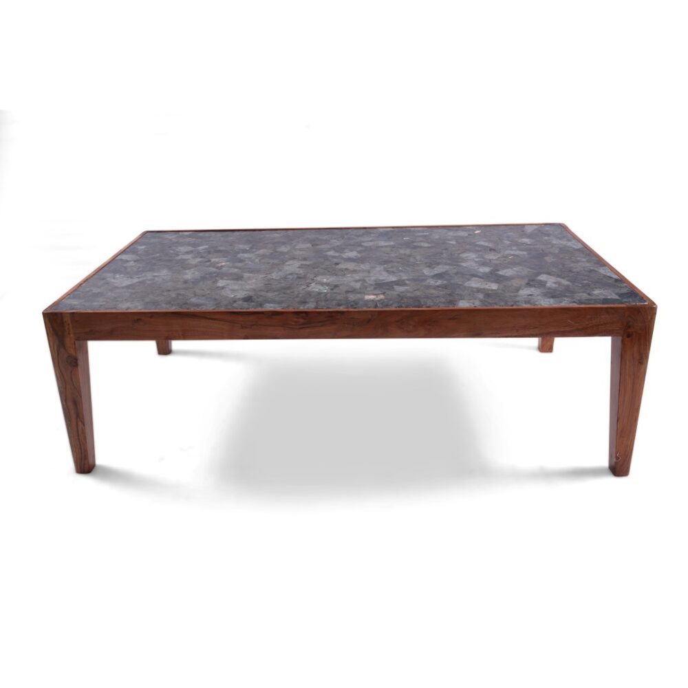 Labradorite Stone Inlay Large Coffee table