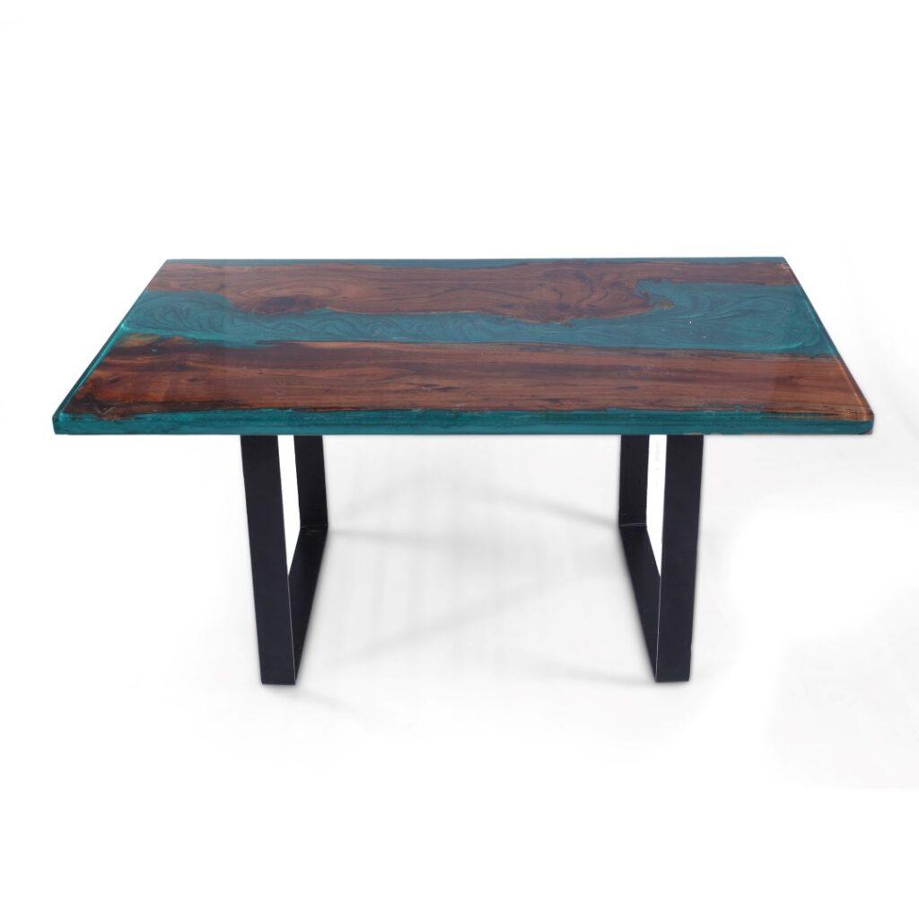 turquoise resin coffee table