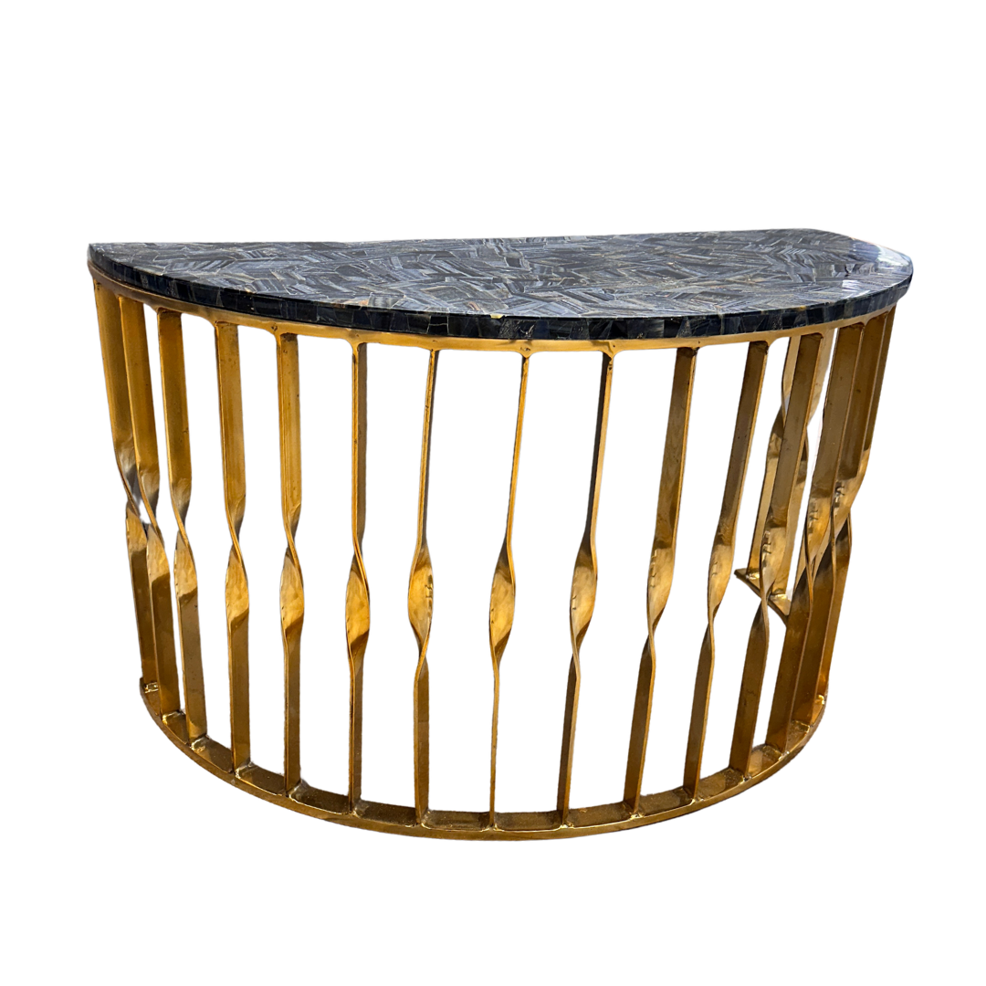 Blue Tiger Eye Precious Stone Accent Table - Image 3
