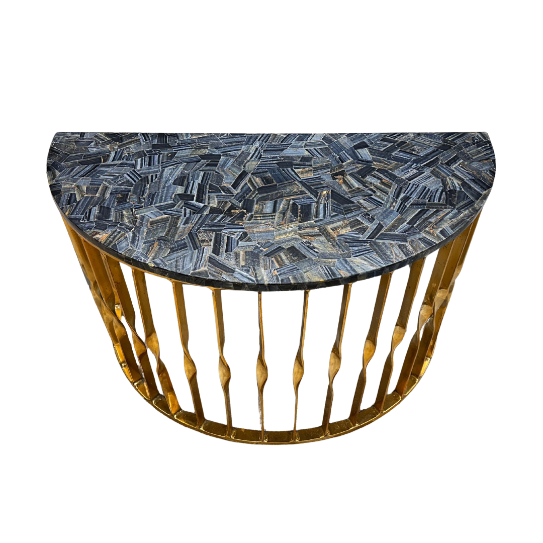 Blue Tiger Eye Precious Stone Accent Table - Image 5