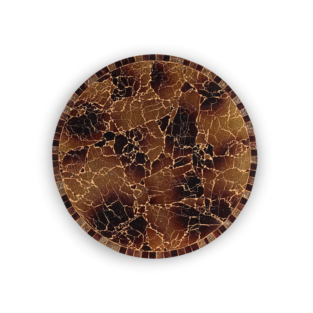 Genuine handcrafted glass mosaic - round tabletop, no base included.